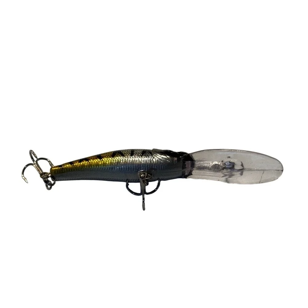 Deep Diving Crankbait Fishing Lure Silver Gold Perch Pattern 4 Inch